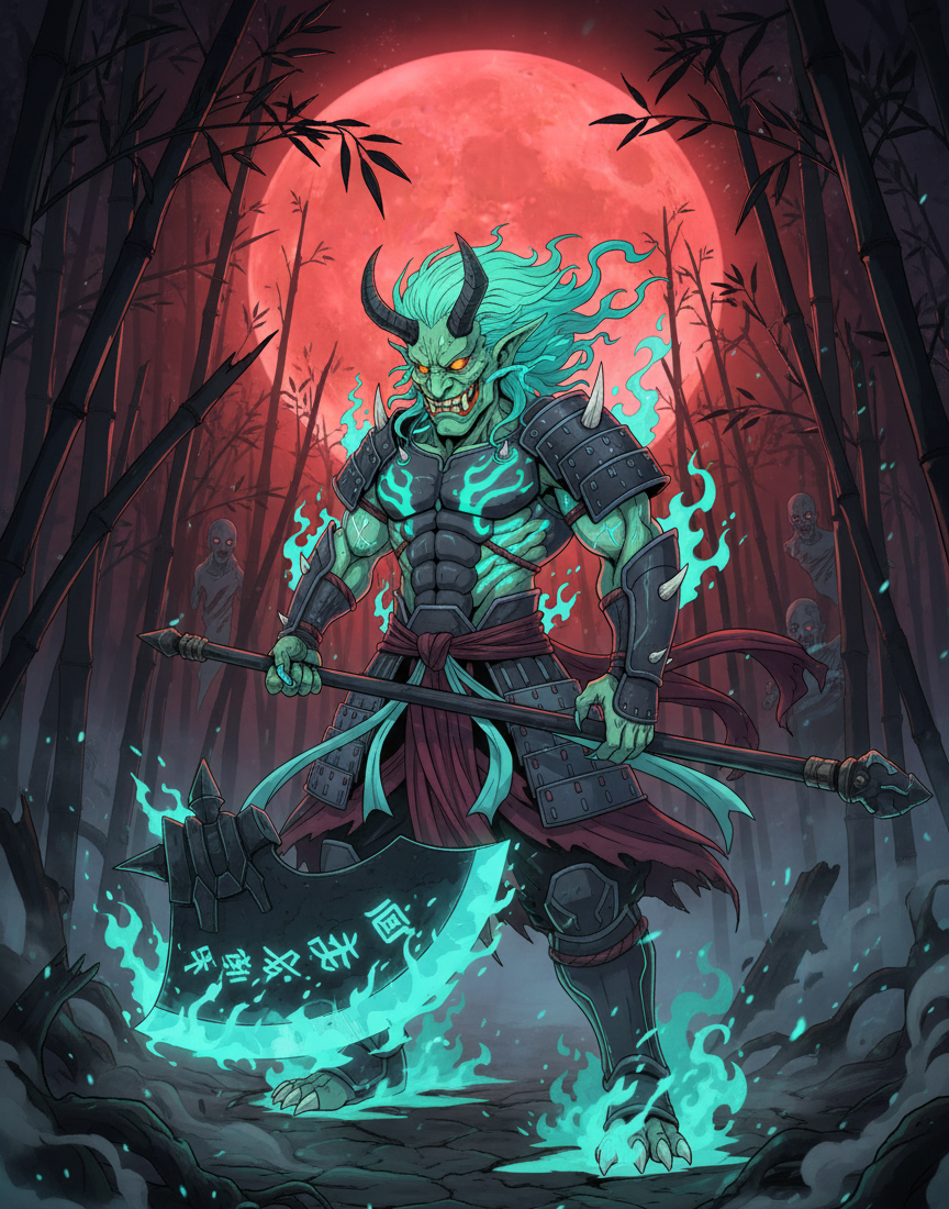 The Oni Demon Emerges: Keeper of the Blood-Moon Forest