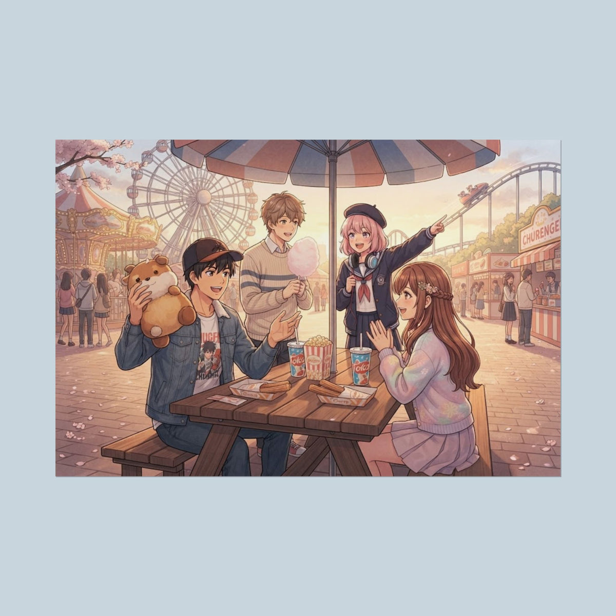 A Day at the Amusement Park Anime Slice of Life Poster