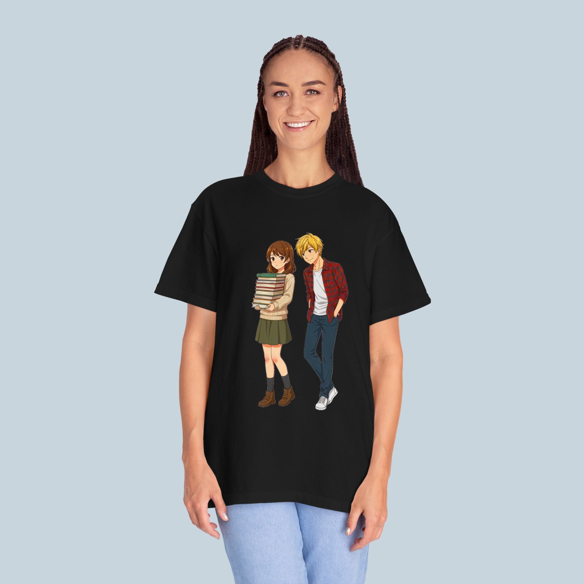 Anime School Couple T-Shirt Comfort Colors Soft Vintage Style Tee for Anime Fans and Manga Lovers