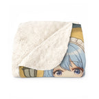 Anime Maid Café Sherpa Blanket Cute Trio Cozy Fleece Throw Japanese Waitress Girls Gift for Otaku and Collectors