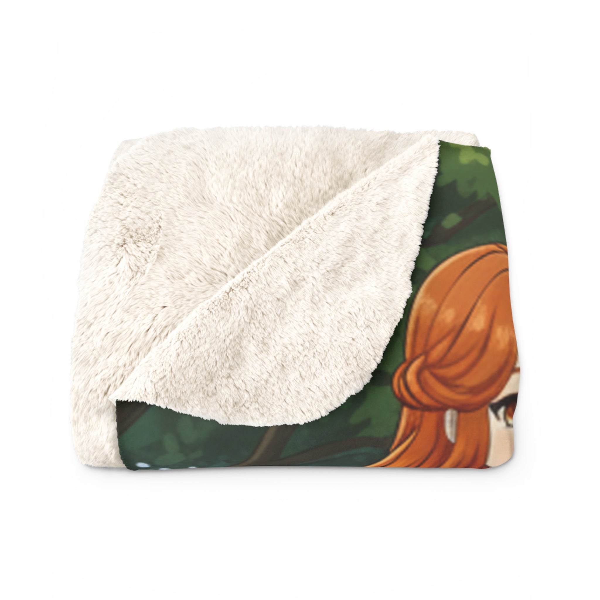 Anime Character Group Sherpa Blanket Cozy Colorful Park Scene Soft Fleece Throw for Anime Fans