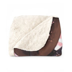 Anime Kimono Sakura Sherpa Blanket — Cozy Japanese Garden Throw