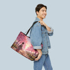 Cherry Blossom Path Weekender Tote — Japanese Kimono Sunset Travel Bag