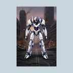 Aegis-9b Anime Mech Poster Sci-Fi Robot Wall Art Futuristic City Battle