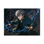 Anime Villain Poster Dark Energy Fighter Wall Art Powerful Shonen Character Print Action Manga Artwork for Otaku Room Decor