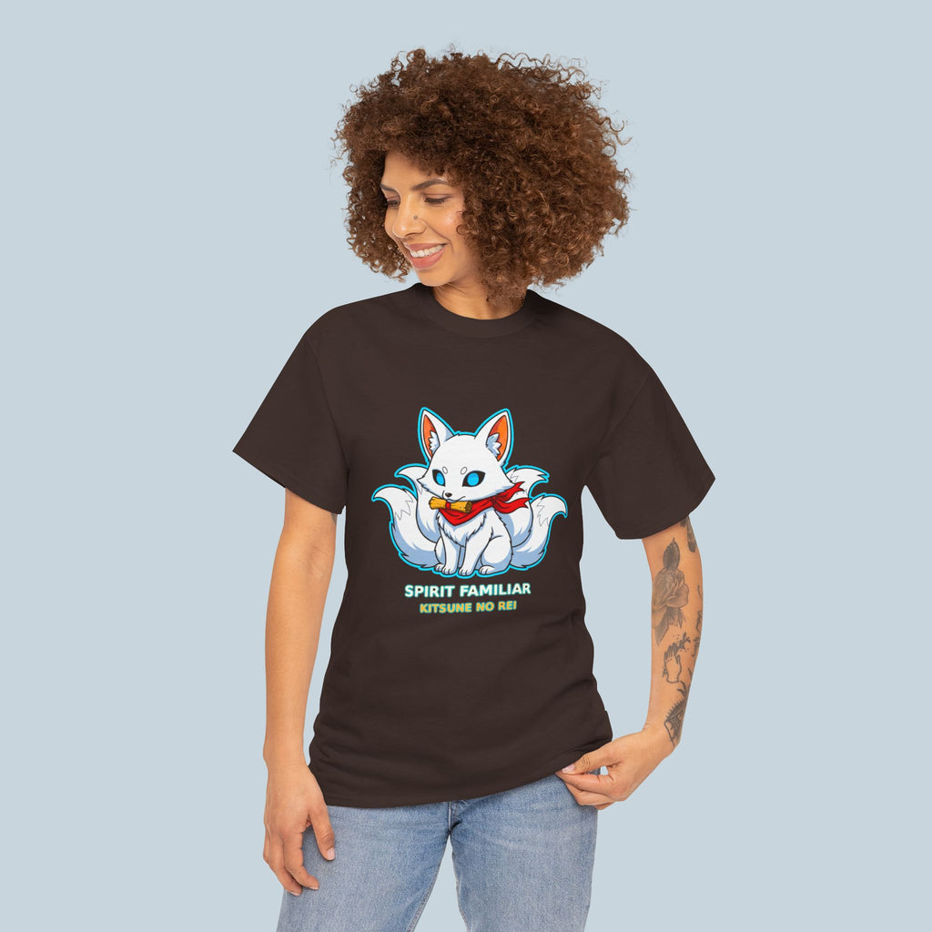 Kitsune Spirit Familiar Anime T Shirt Cute Fox Yokai Graphic Tee Japanese Myth Anime Streetwear Gamer Shirt Unisex