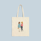 Anime Boba Girls Tote Bag Cute Slice of Life Shopping Bag for Anime Fans and Cozy Aesthetic Lovers