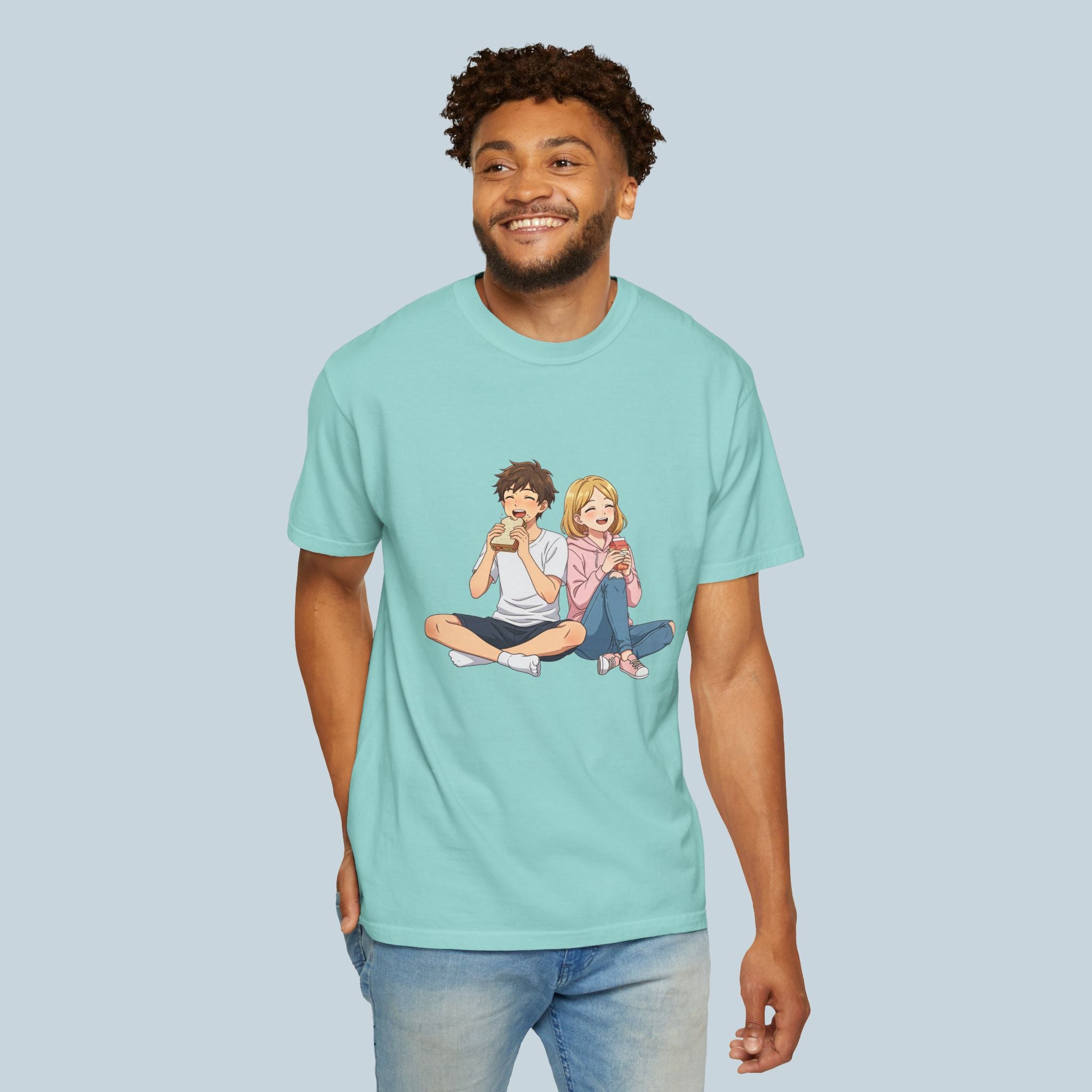 Anime Couple Eating Ramen T-Shirt — Cute Kawaii Date Night Tee