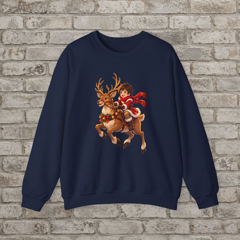 Christmas Reindeer Ride Anime Sweatshirt