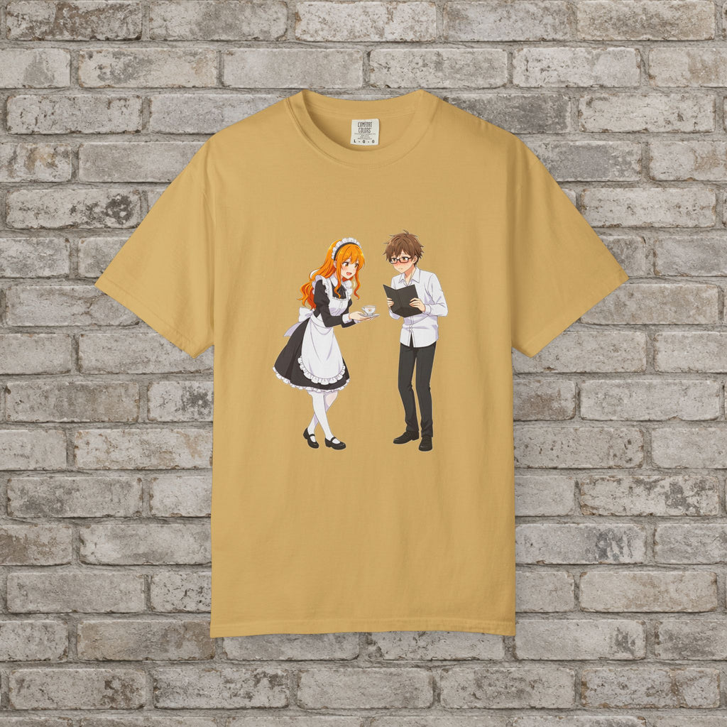 Anime Maid Cafe T-Shirt Cute Waitress and Barista Tee for Otaku Fans