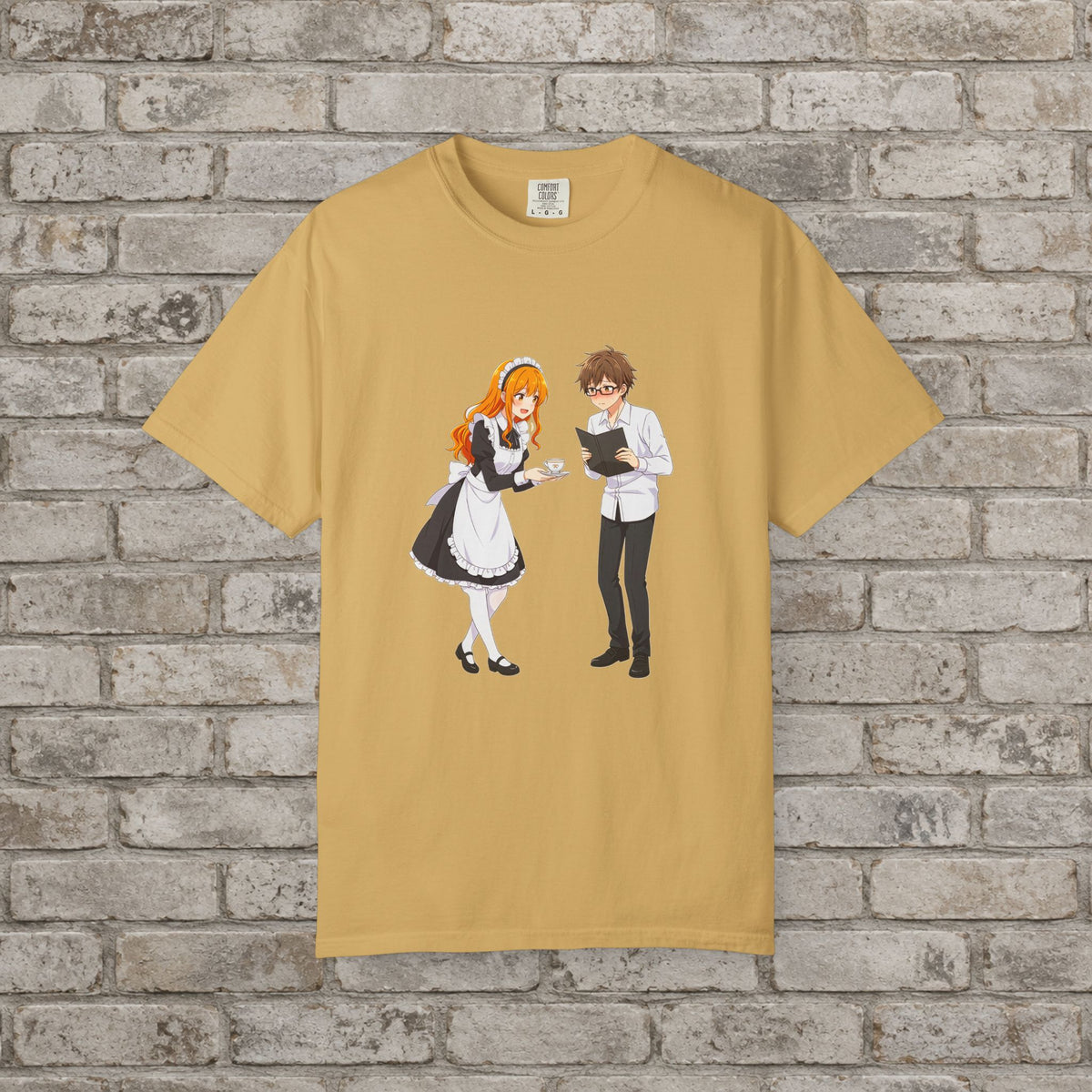 Anime Maid Cafe T-Shirt Cute Waitress and Barista Tee for Otaku Fans