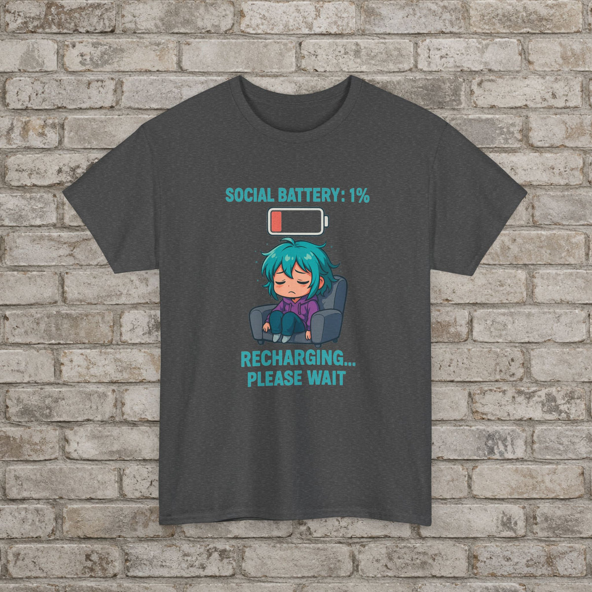 Anime Social Battery Introvert T-Shirt