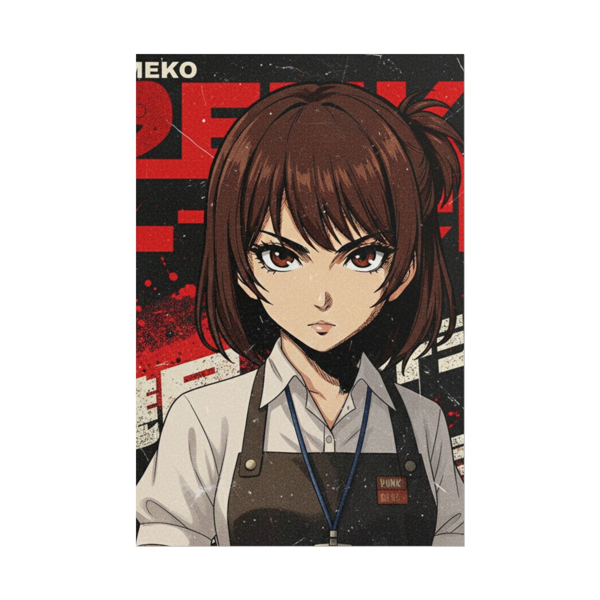 Rika Minazuki Poster – ZOMBA Squad Lead Survivor Anime Wall Art, Horror Apocalypse Print, Retro Zombie Decor