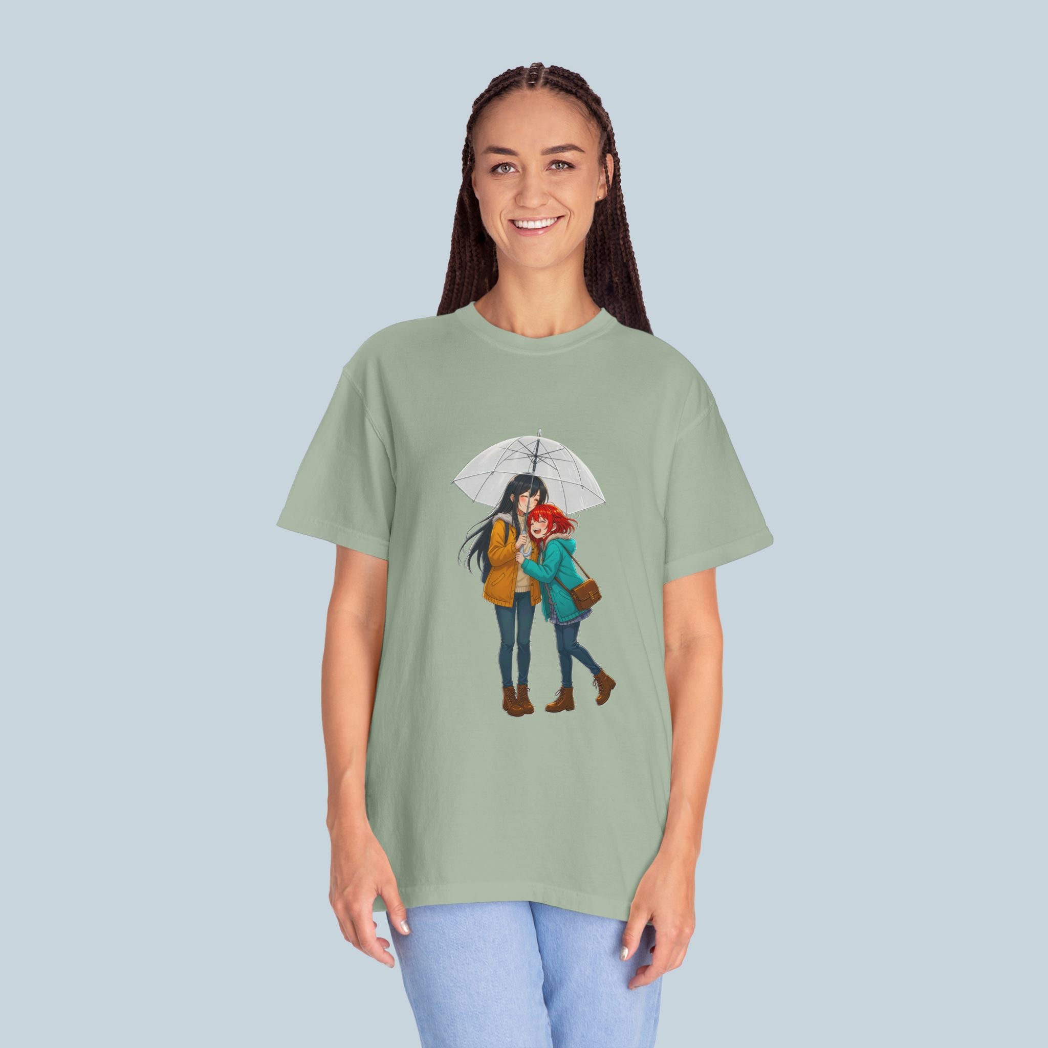 Anime Rainy Day T-Shirt Comfort Colors Soft Tee Cute Couple Gift for Anime Fans