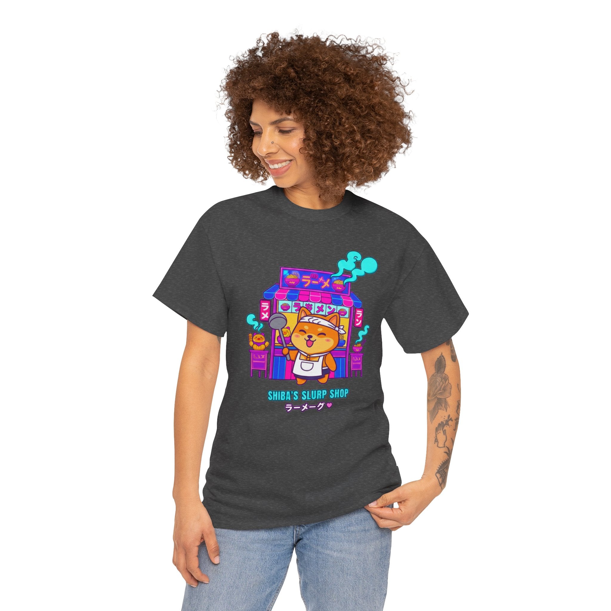 Shiba Ramen Anime T Shirt Cute Japanese Food Dog Graphic Tee Kawaii Anime Streetwear Gamer Shirt Unisex