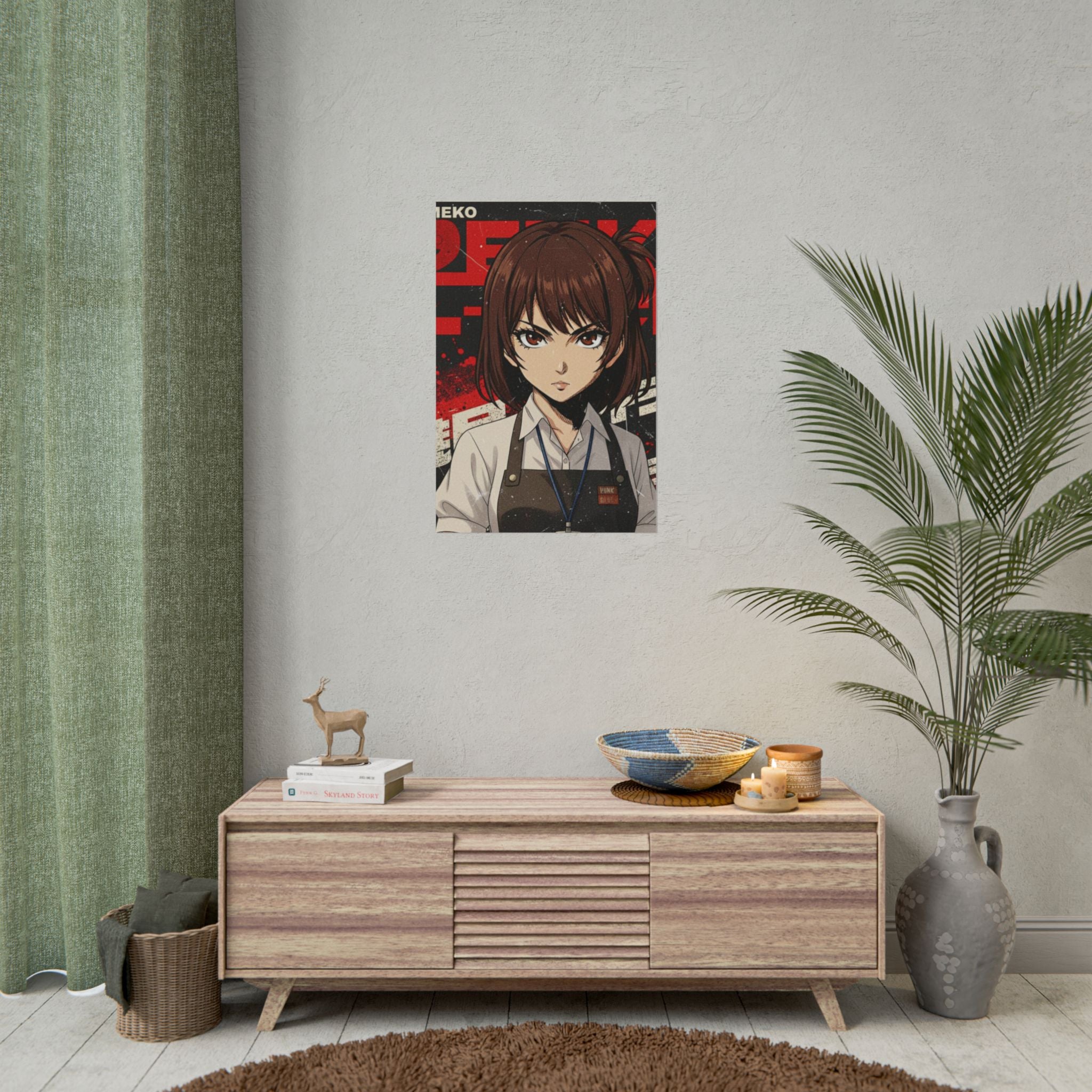 Rika Minazuki Poster – ZOMBA Squad Lead Survivor Anime Wall Art, Horror Apocalypse Print, Retro Zombie Decor