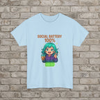 Social Battery 100% Anime T-Shirt
