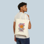 Kawaii Vending Machine Cotton Canvas Tote — "Waku Waku Sweets Club"