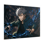 Anime Villain Poster Dark Energy Fighter Wall Art Powerful Shonen Character Print Action Manga Artwork for Otaku Room Decor