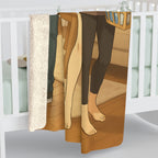 Anime Friends Cozy Sherpa Blanket Cute Living Room Scene Gift