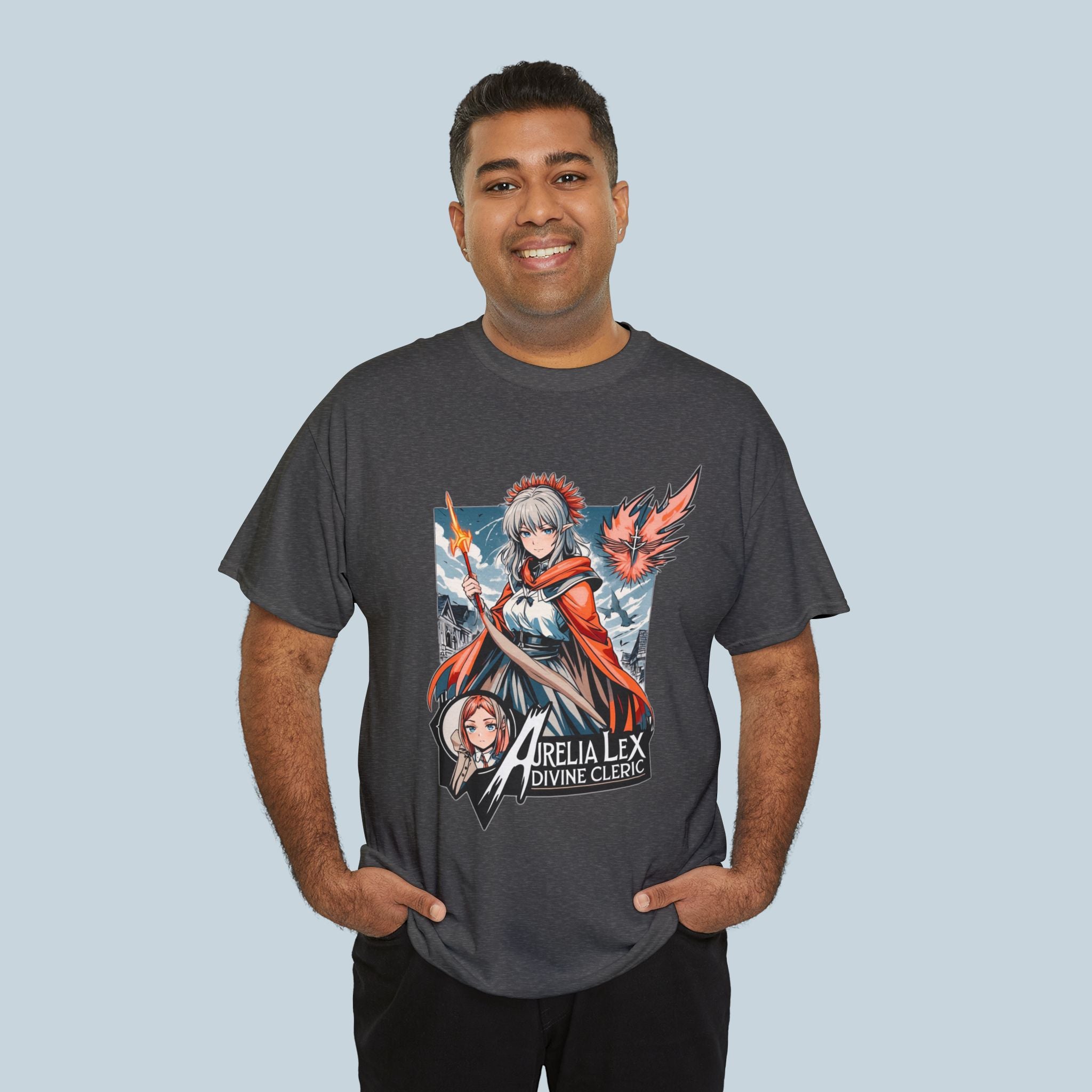 Anime Divine Cleric T Shirt Aurelia Lex Celestial Warrior Fantasy Streetwear Gift