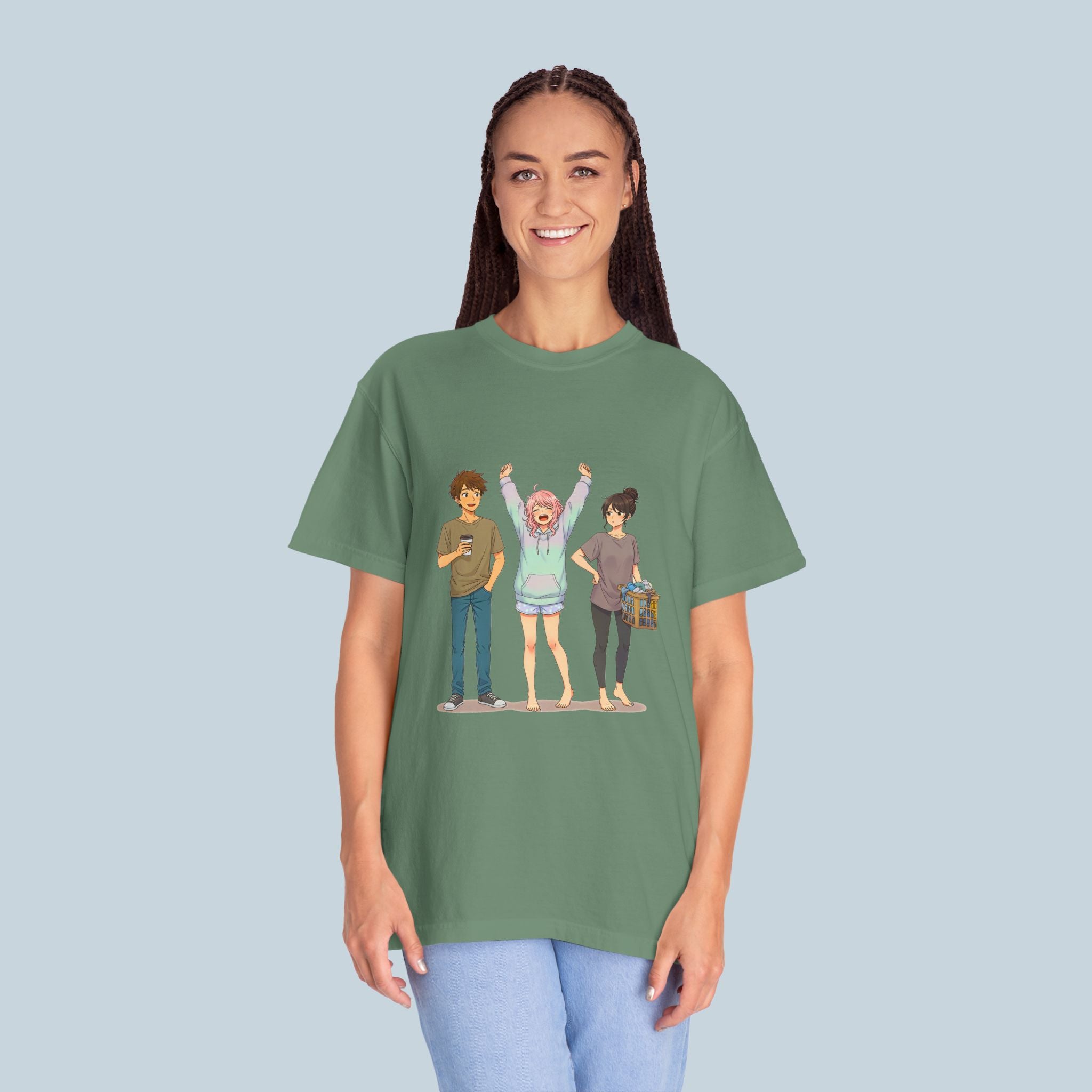Anime Friends T-Shirt Cozy Slice of Life Comfort Colors Tee Gift for Anime Fans and Girls
