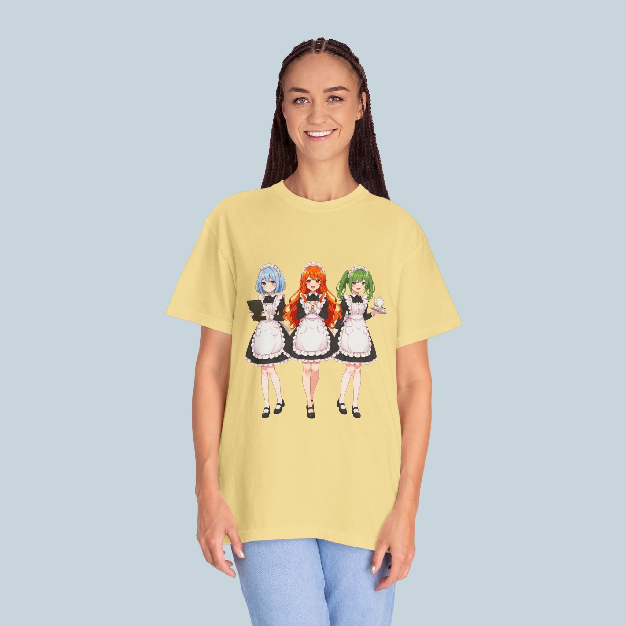 Anime Maid Girl T-Shirt — Funny Crimefighter Japanese Waitress Tee for Otaku & Anime Fans