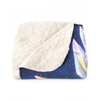 Lyria Solara Sherpa Blanket Celestial Anime Girl Soft Throw Cosmic Goddess Bedding Gift