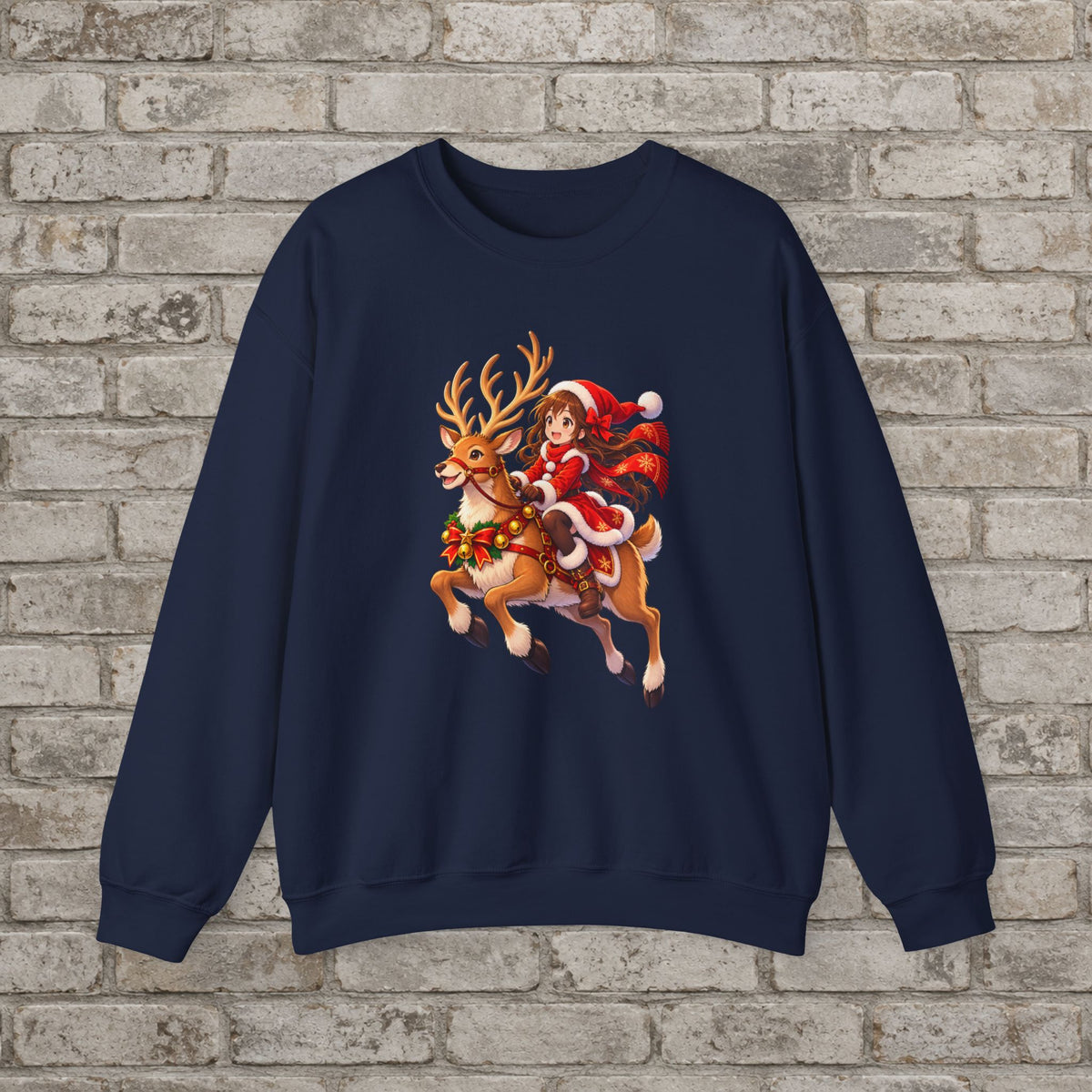 Christmas Reindeer Ride Anime Sweatshirt