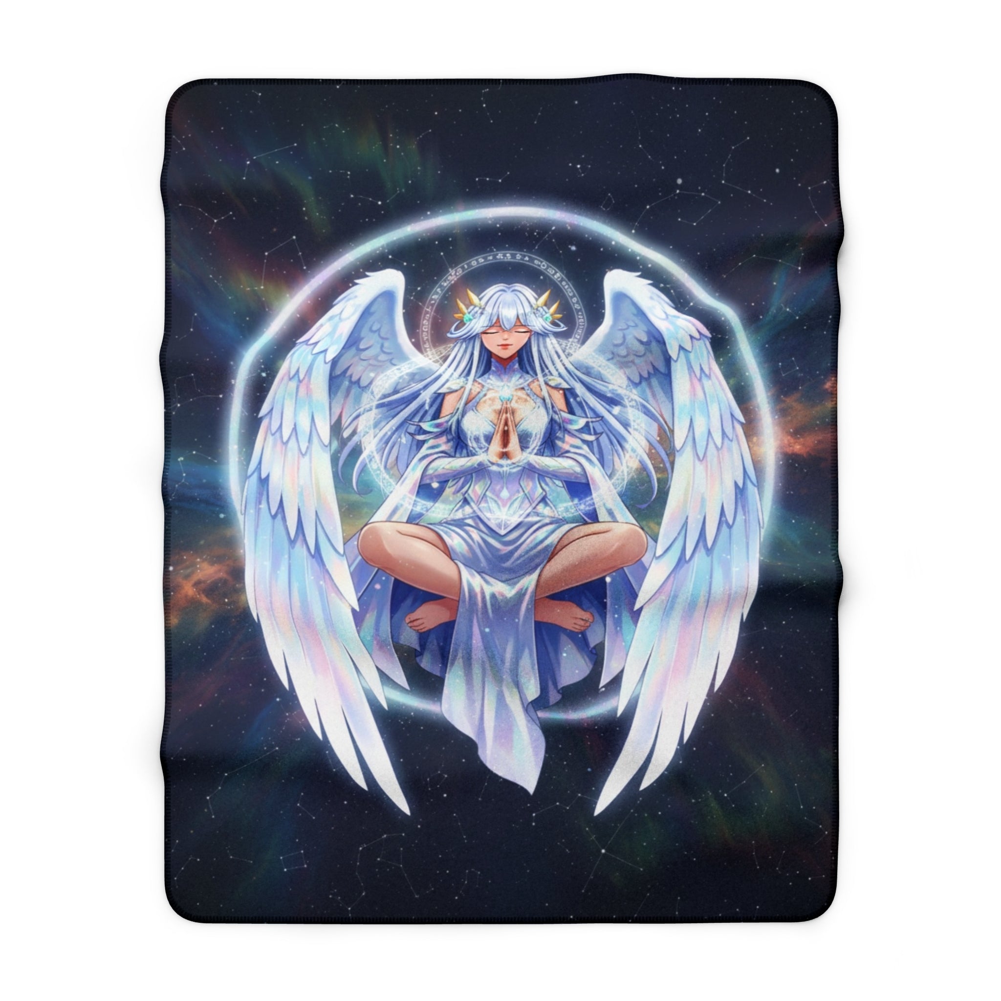 Lyria Solara Anime Sherpa Blanket Celestial Angel Soft Cozy Throw Fantasy Goddess Bedding Gift