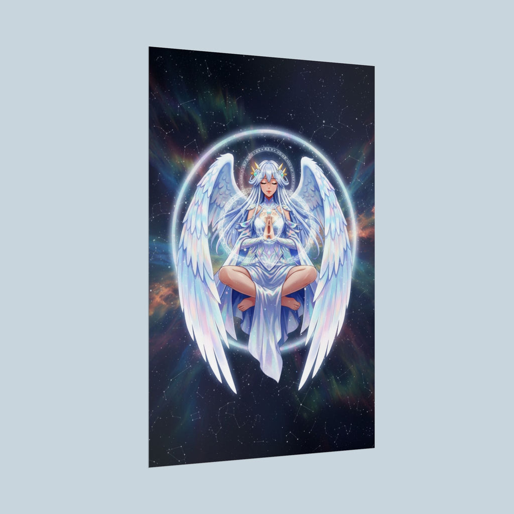 Lyria Solara Anime Poster Celestial Angel Wall Art Fantasy Goddess Print for Bedroom or Studio