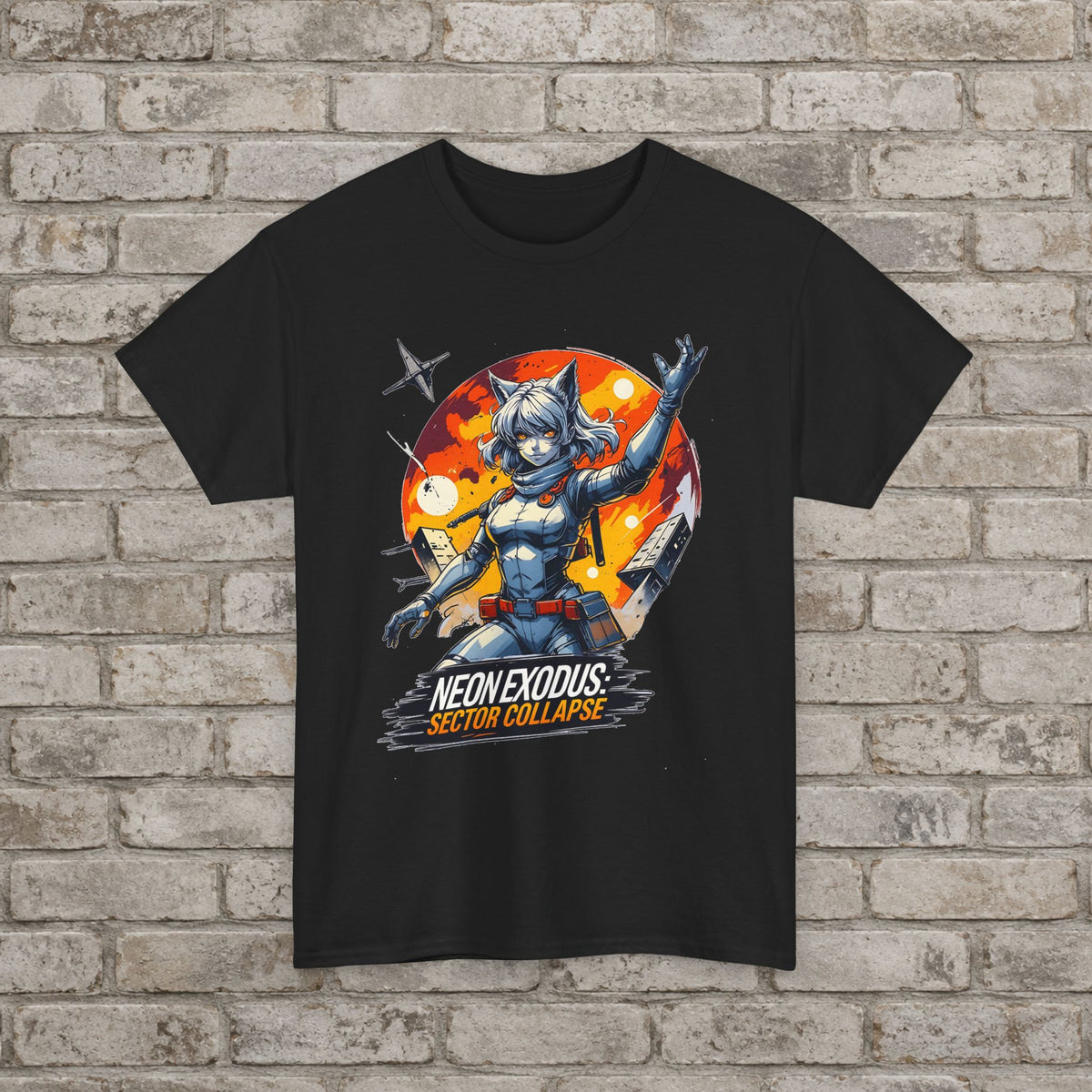 Neon Exodus: Sector Collapse Anime T-Shirt