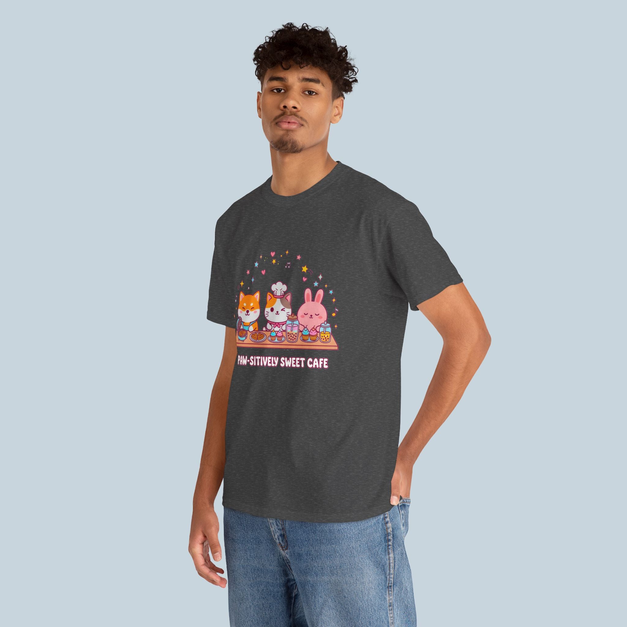 Kawaii Sushi Cats T-Shirt — "Sushi-Birthday Sweet Cafe" Graphic Tee