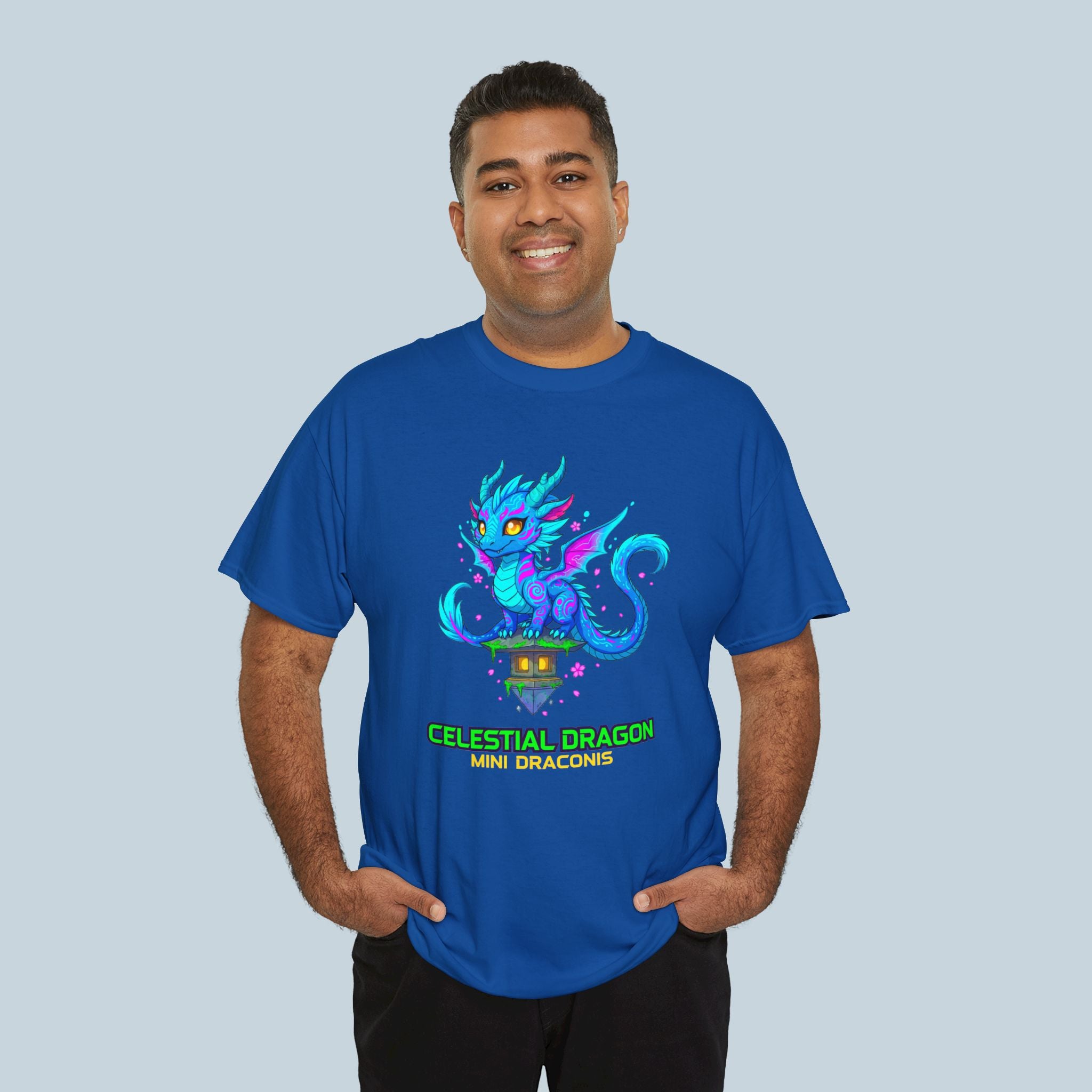 Celestial Dragon Anime T Shirt Cute Fantasy Dragon Neon Glow Magical Creature Shirt Gift for Anime Fans