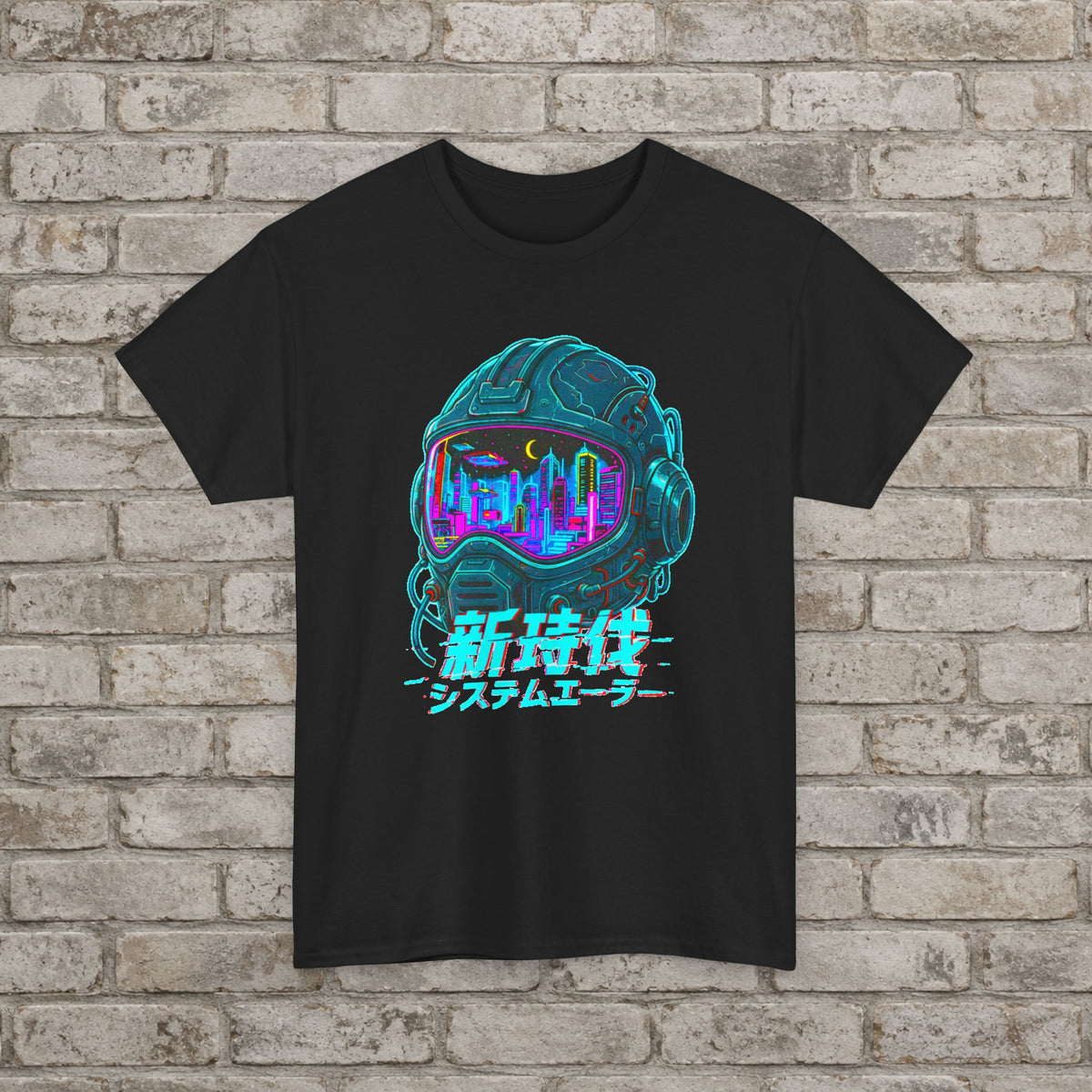 Neon City Helmet Anime T-Shirt