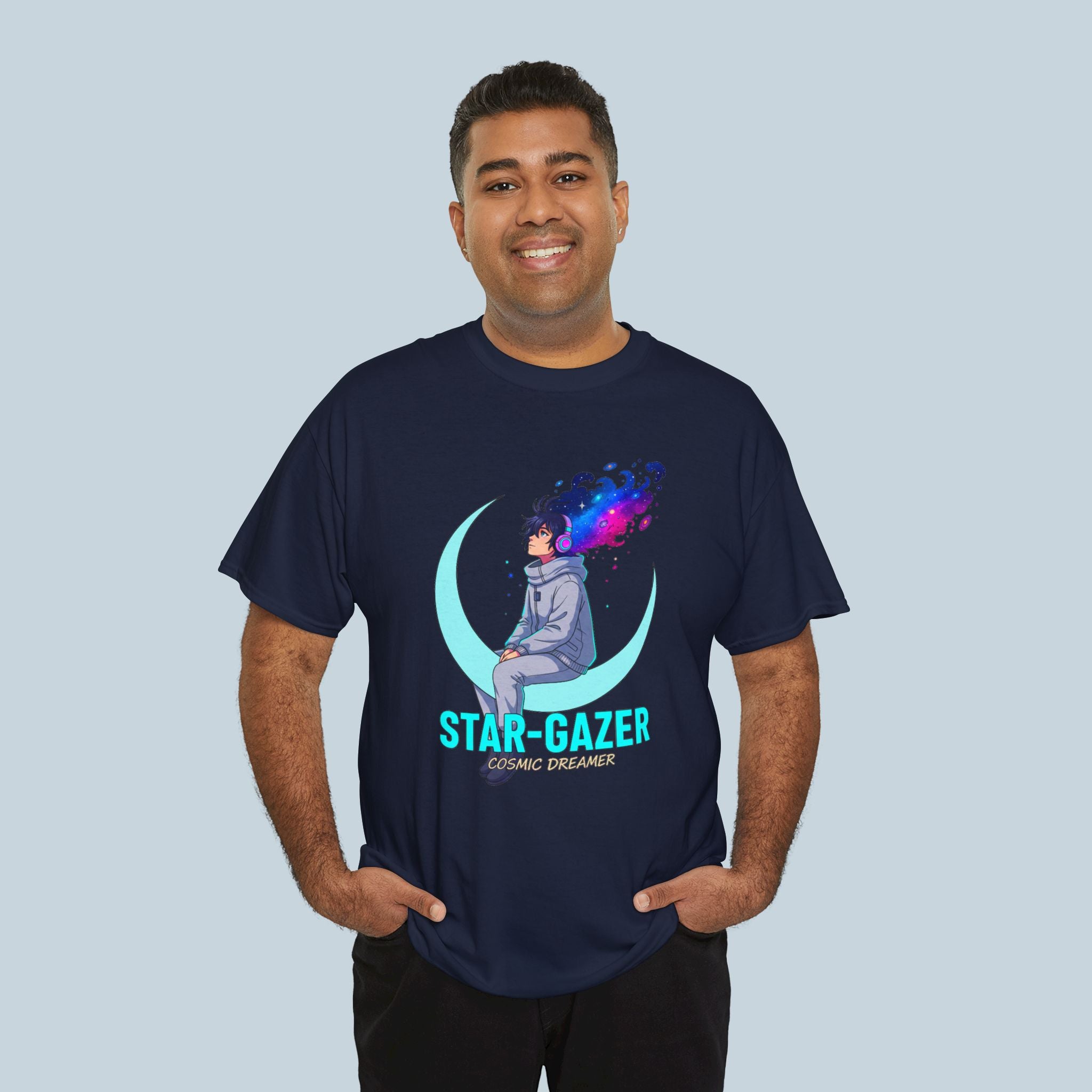 Star Gazer Anime T Shirt Cosmic Dreamer Moon Graphic Tee Aesthetic Anime Streetwear Gamer Shirt Unisex