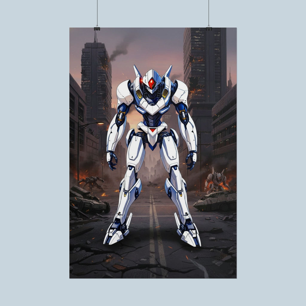 Aegis-9b Anime Mech Poster Sci-Fi Robot Wall Art Futuristic City Battle
