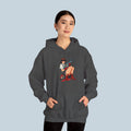 Anime Girl Hoodie – Seated Sniper Schoolgirl with Red Boots and Sci-Fi Rifle | Streetwear Hoodie for Gamers and Anime Fans