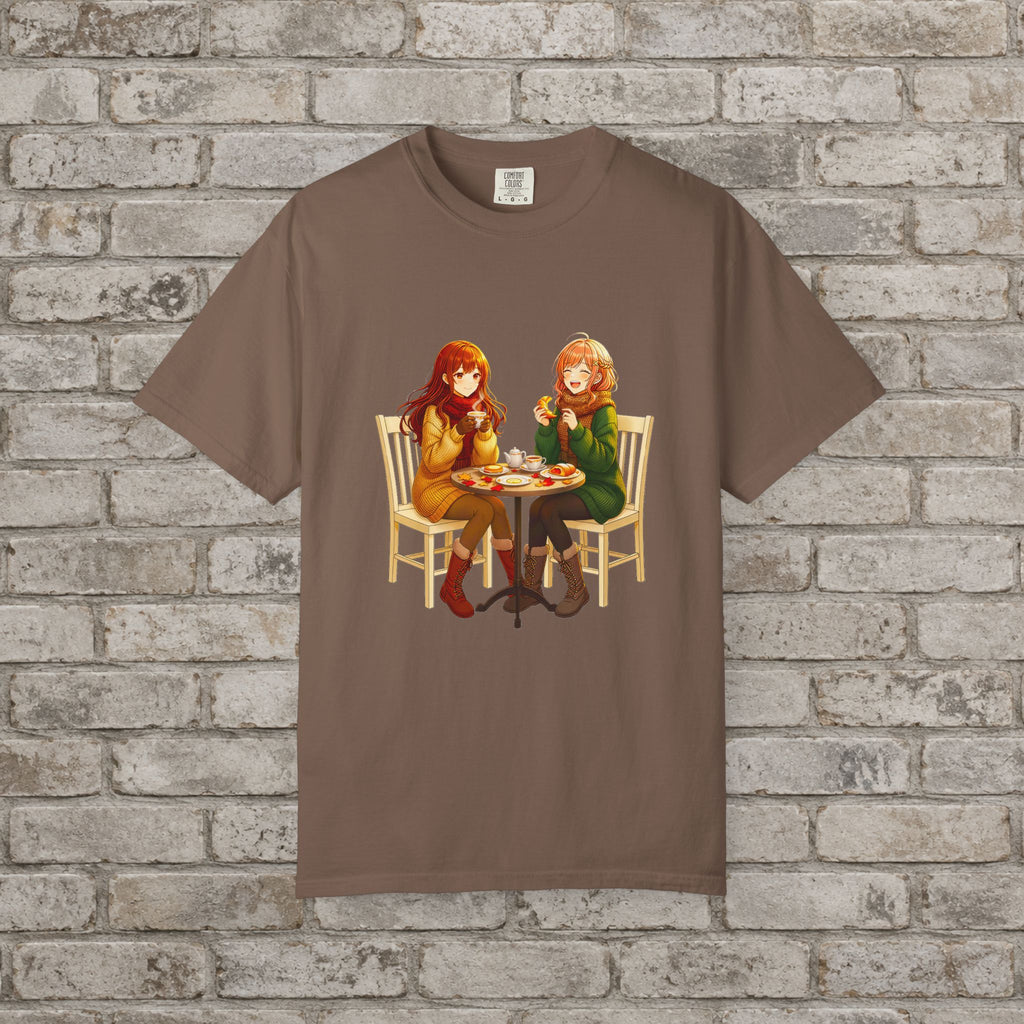 Autumn Café: Cozy Anime Friends T-Shirt
