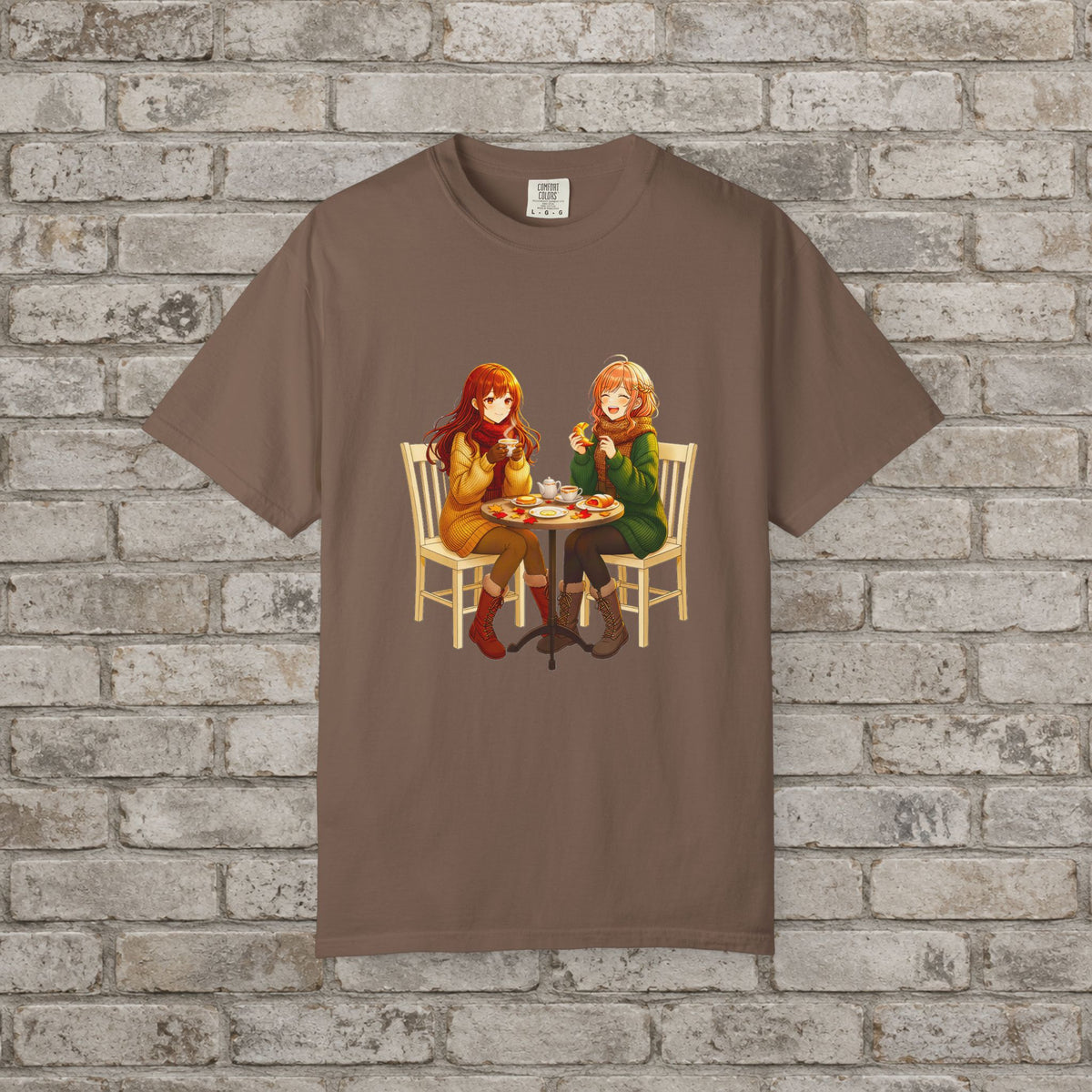 Autumn Café: Cozy Anime Friends T-Shirt