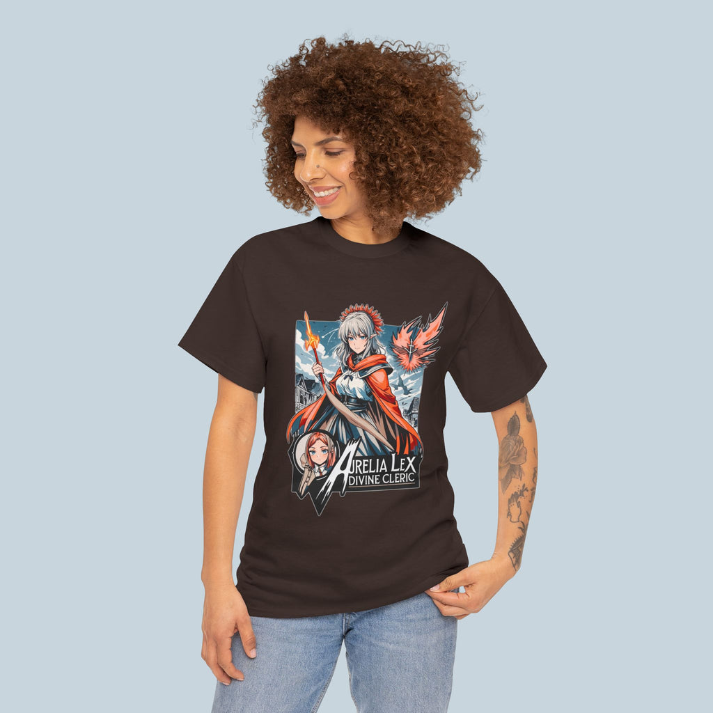 Anime Divine Cleric T Shirt Aurelia Lex Celestial Warrior Fantasy Streetwear Gift