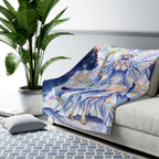 Lyria Solara Sherpa Blanket Celestial Anime Girl Soft Throw Cosmic Goddess Bedding Gift