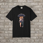 Rainy Day Romance Anime Couple T-Shirt