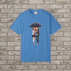 Rainy Day Romance Anime Couple T-Shirt