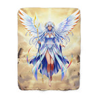 Lyria Solara Anime Sherpa Blanket Celestial Angel Glow Fantasy Hero Plush Throw
