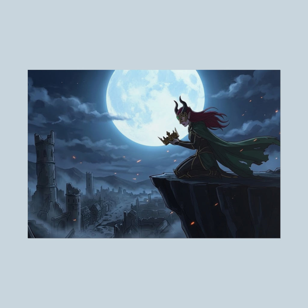 The Horned Queen Dark Fantasy Anime Poster