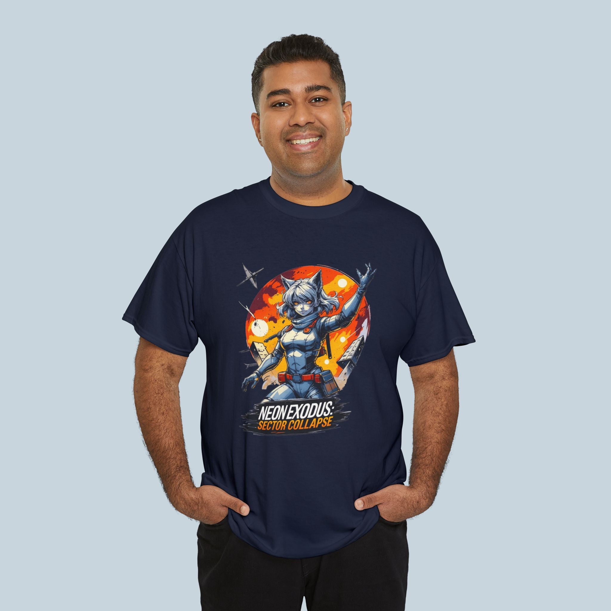 Cyberpunk Anime Girl T Shirt Neon Exodus Sector Collapse Futuristic Sci Fi Streetwear Gift