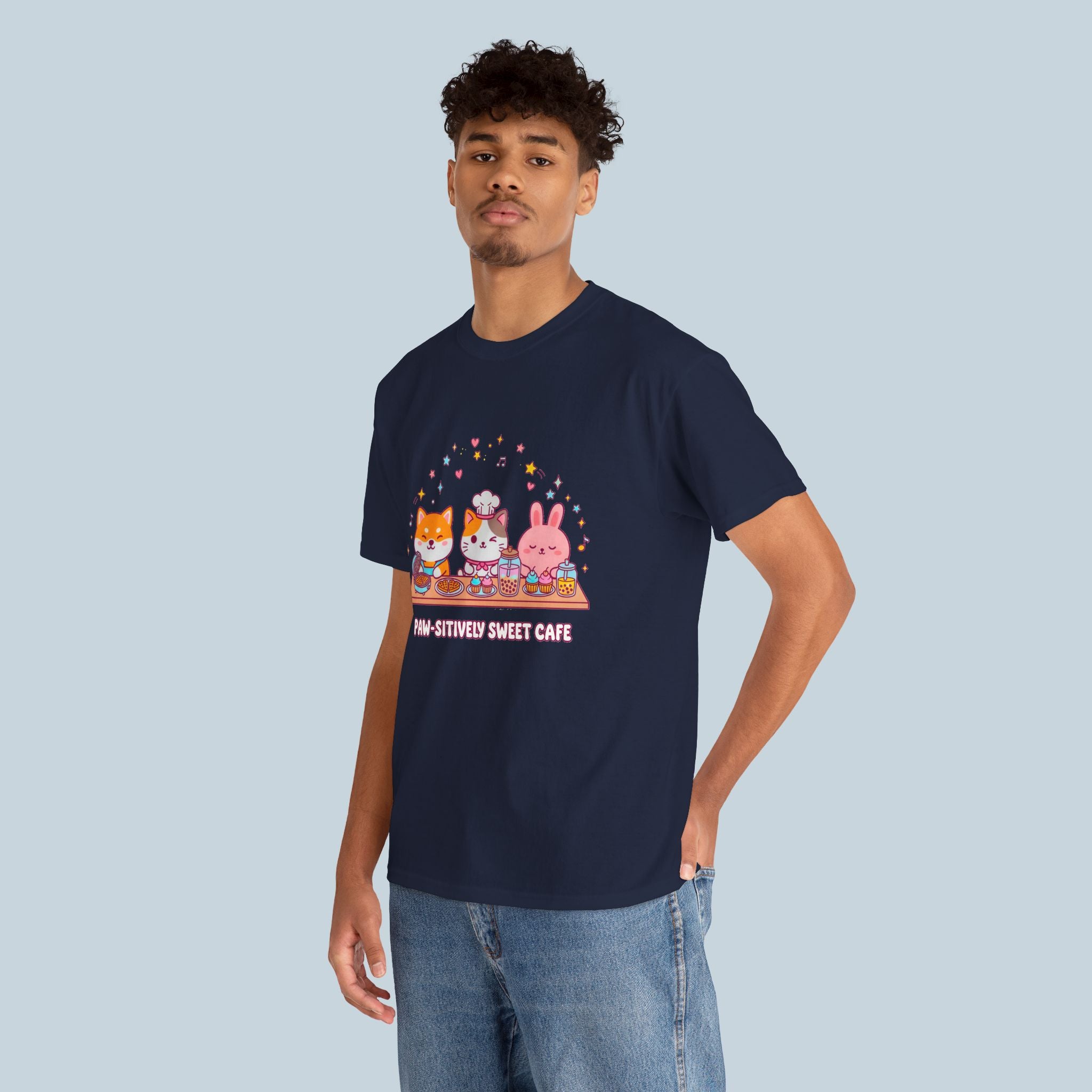 Kawaii Sushi Cats T-Shirt — "Sushi-Birthday Sweet Cafe" Graphic Tee