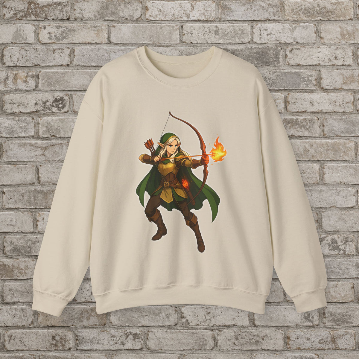 Elf Flame Archer: Anime Fantasy Sweatshirt