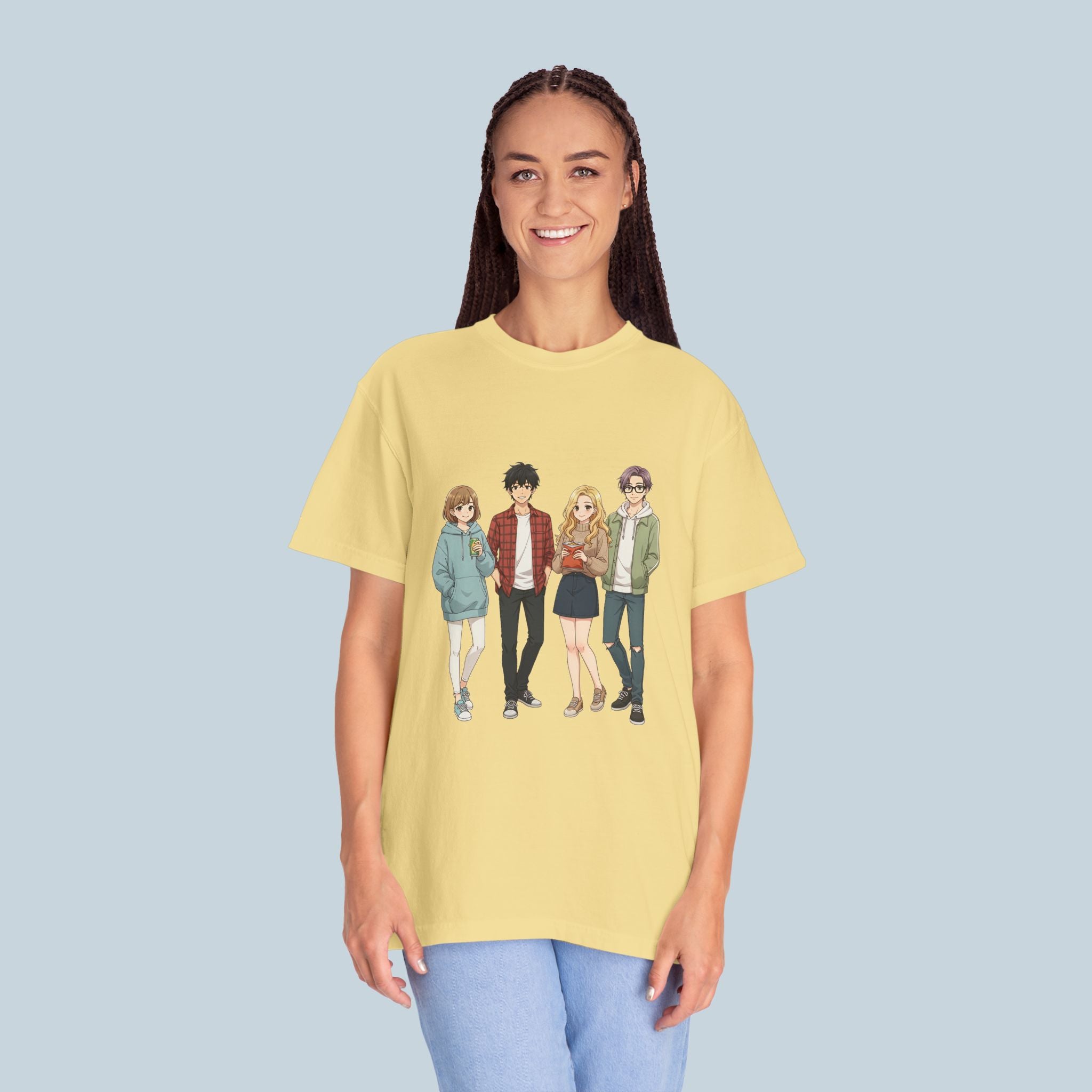 Slice of Life Anime T Shirt Comfort Colors Cute Friends Pastel Tee Cozy Japanese Streetwear Gift